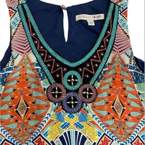 Madison Leigh 16 Shift Dress Women Boho Aztec Festival Geometric Embellished